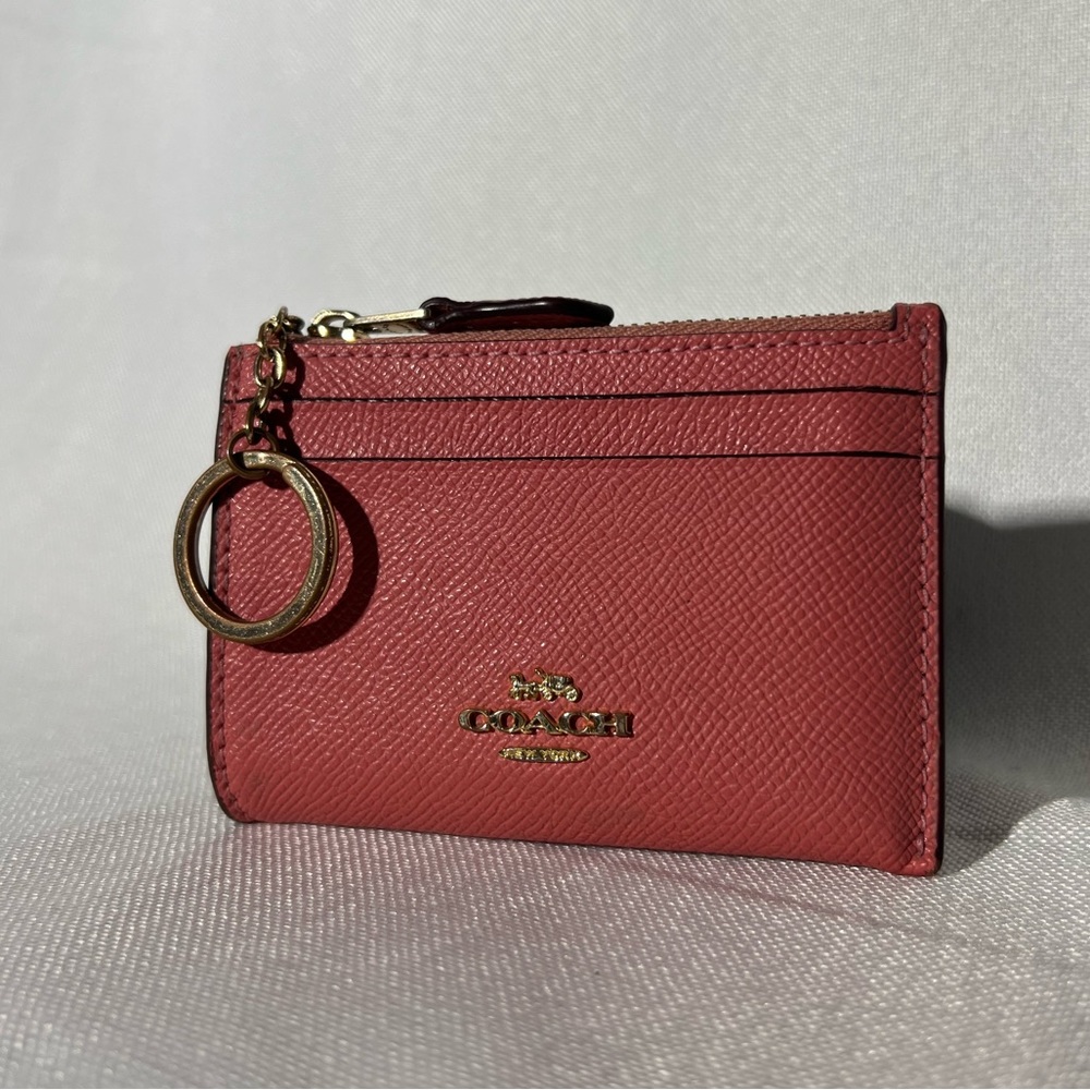 Coach keychain wallet pink 4 1/4” x 3/4 x 3